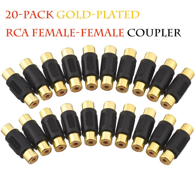 Warmstor 20 Pack RCA Female to Female Coupler Audio Video Adapter Gold Plated, for Phono,Speaker,RCA Cable,Amplifier - Image 2